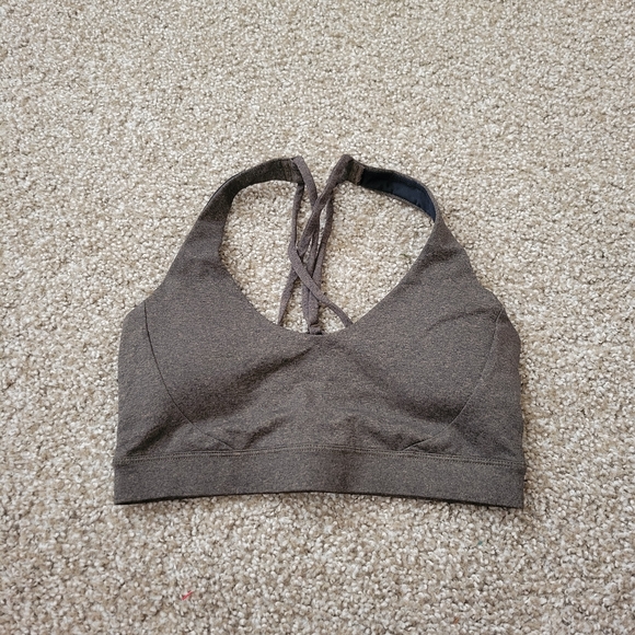 PrAna Olive Green Strappy Crossback Sports Bra Athletic Bra Women's size S - Picture 2 of 10